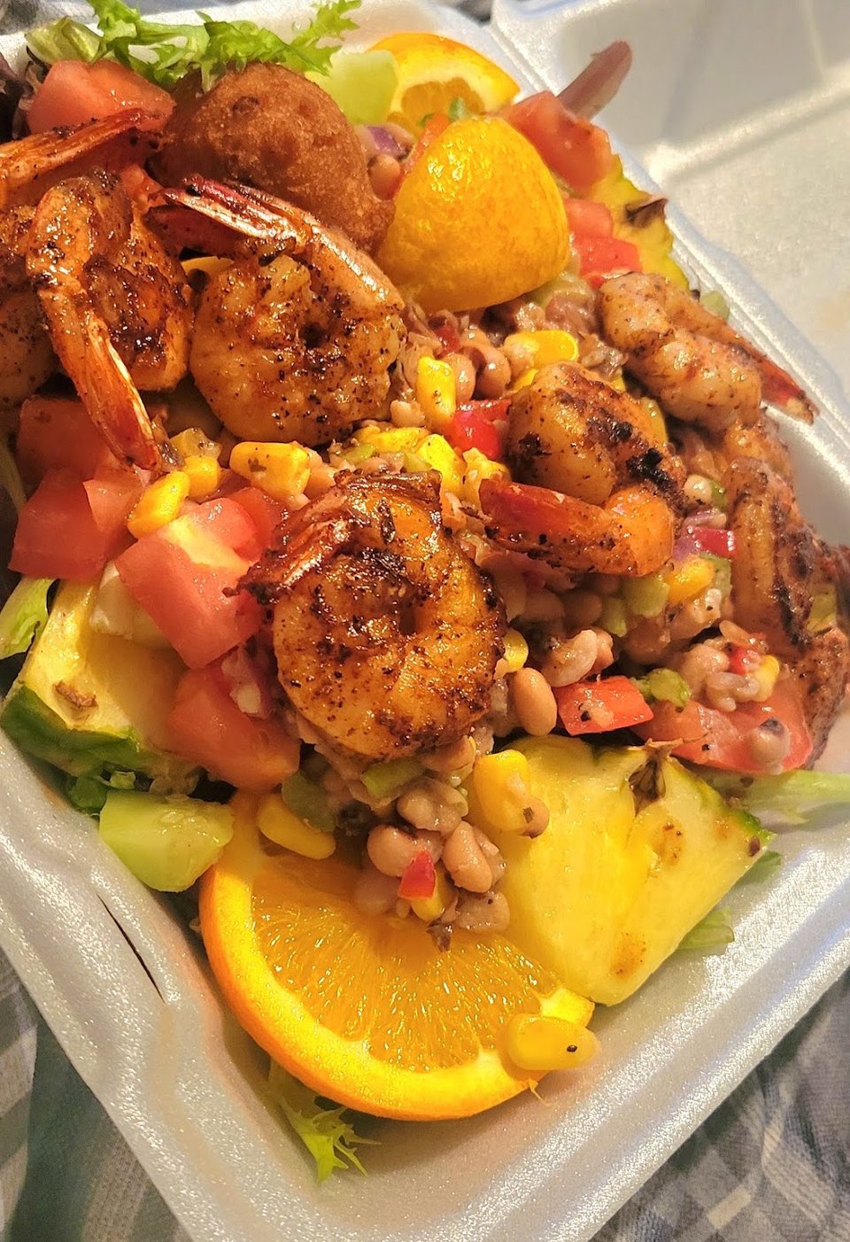 Shrimp Salad w Black Eye Peas