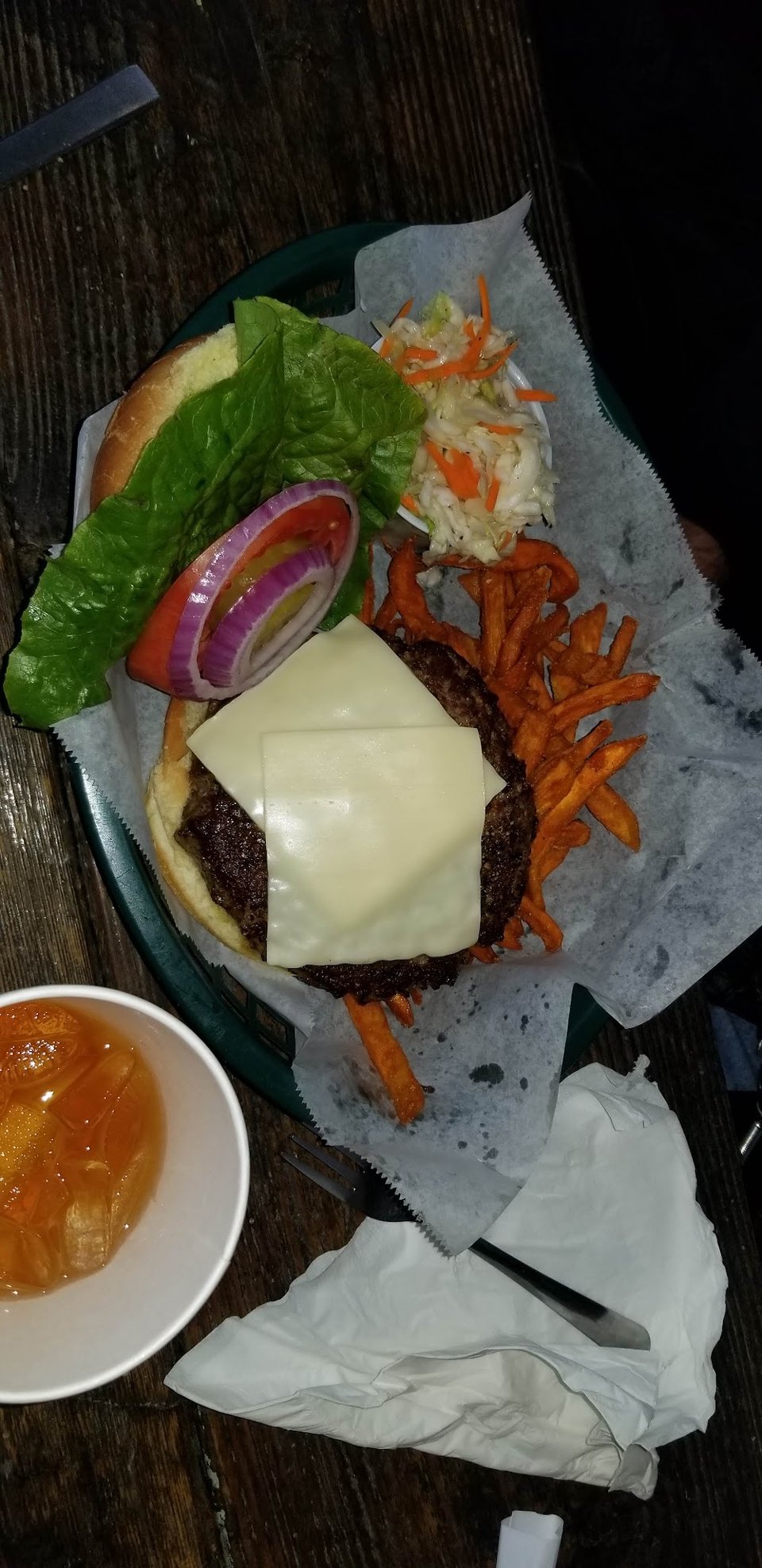 Cheeseburger with Sweet Potato Fries
